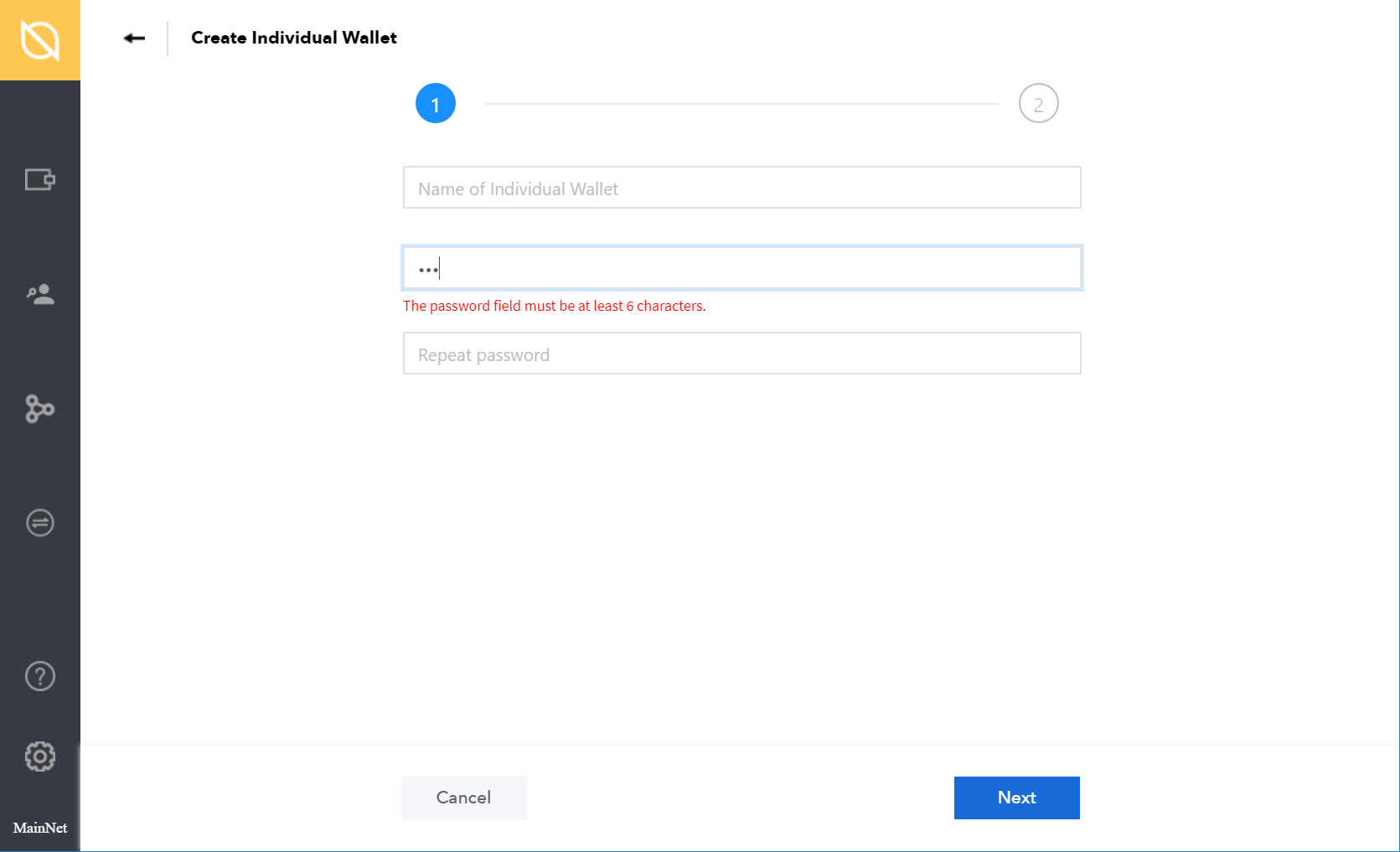 Example of a weak password